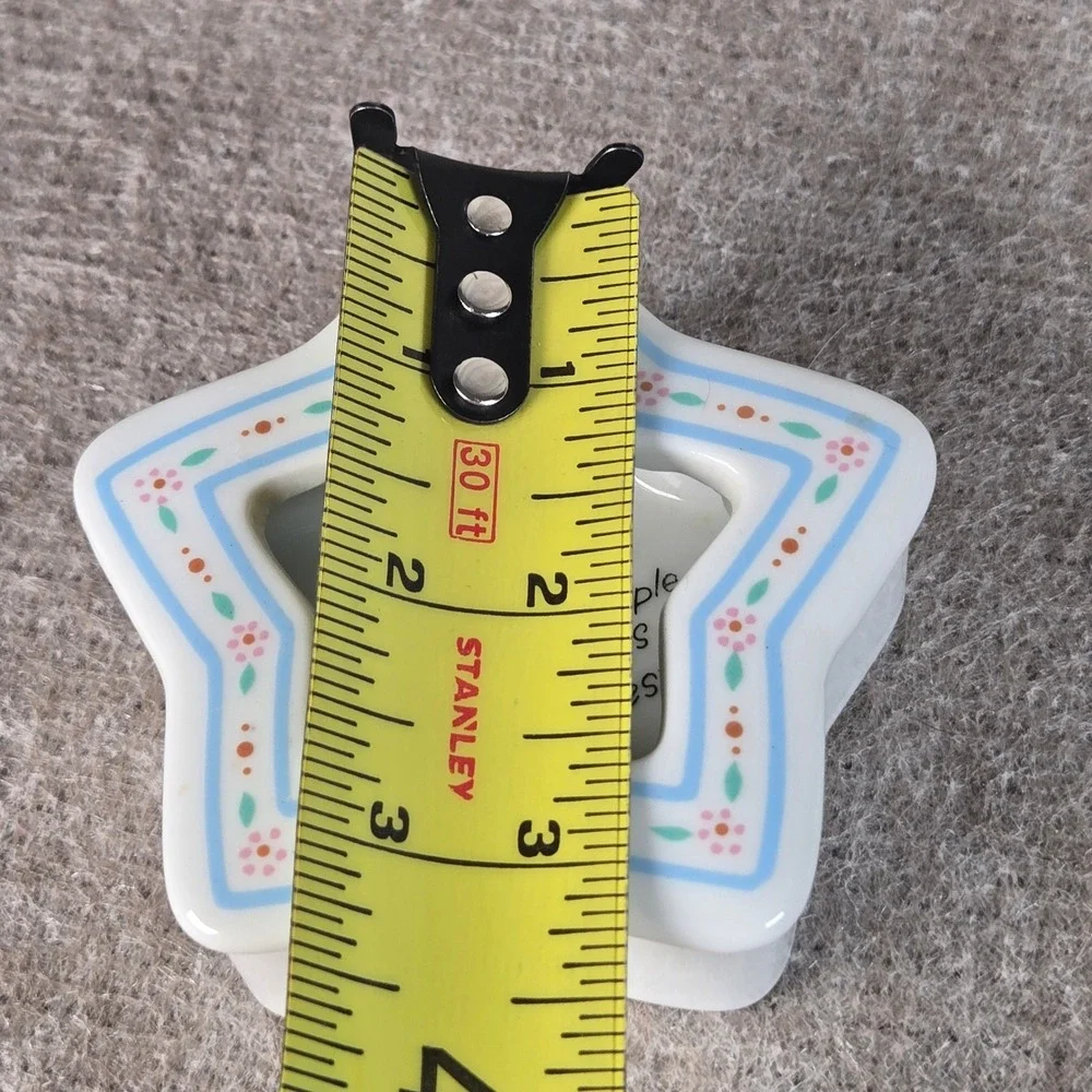 Vintage Star Shaped Ceramic‎ Trinket Dish Simple Joys are Best Girl Floral White